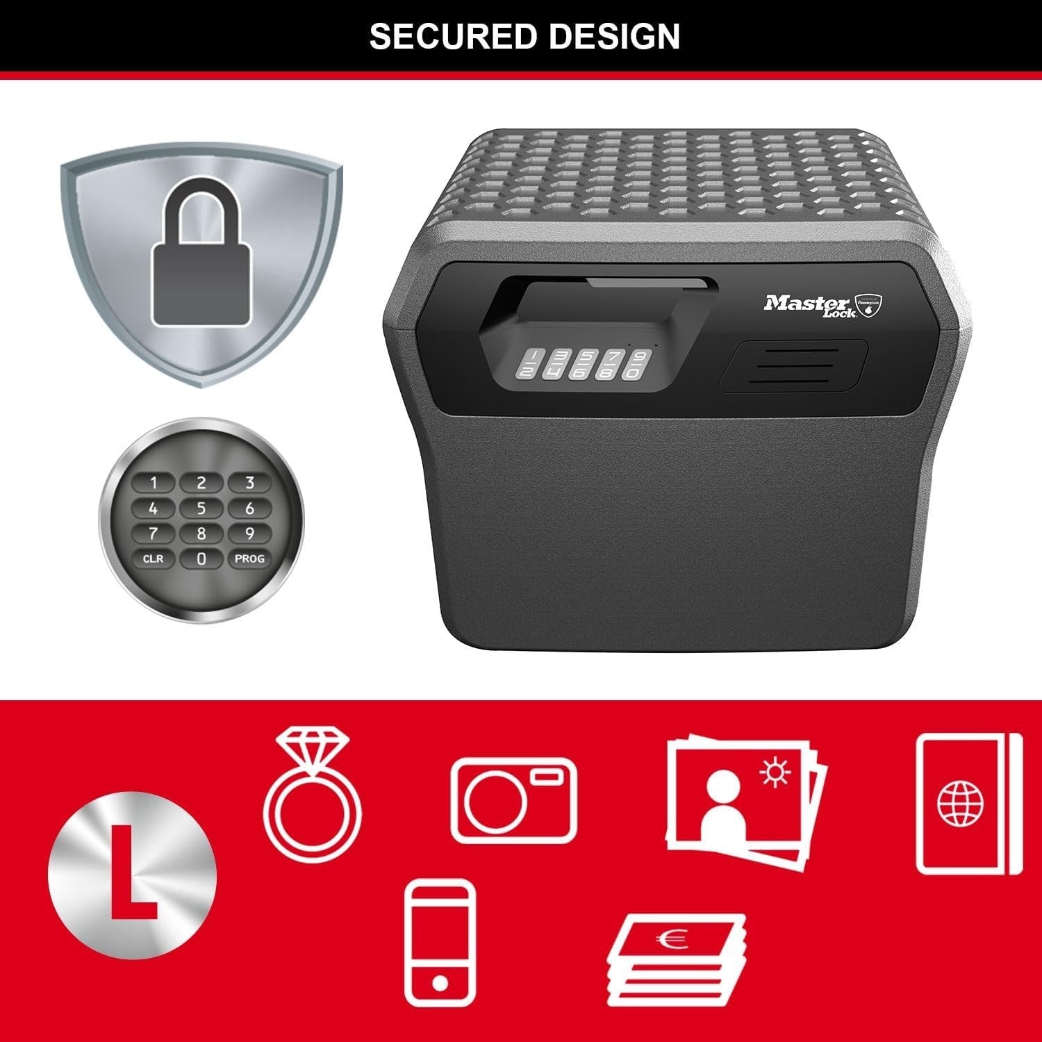 Fireproof Waterproof Digital Safe Box A4 Document Cash Security Chest