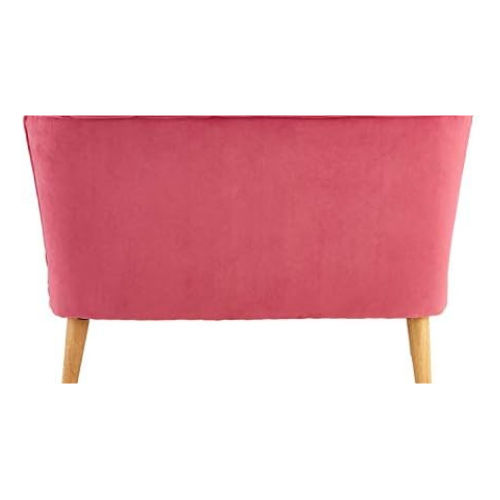 Soft Pink Kids 2-Seat Velvet Sofa, Plush Padded Arm, Compact 87x50x61cm