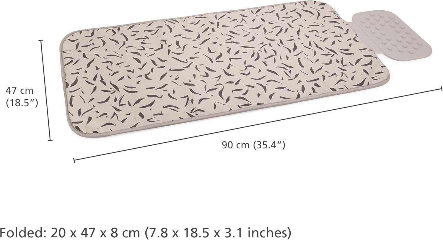 Foldable Ironing Mat Heat Resistant Non Slip with Silicone Iron Rest 90x47cm