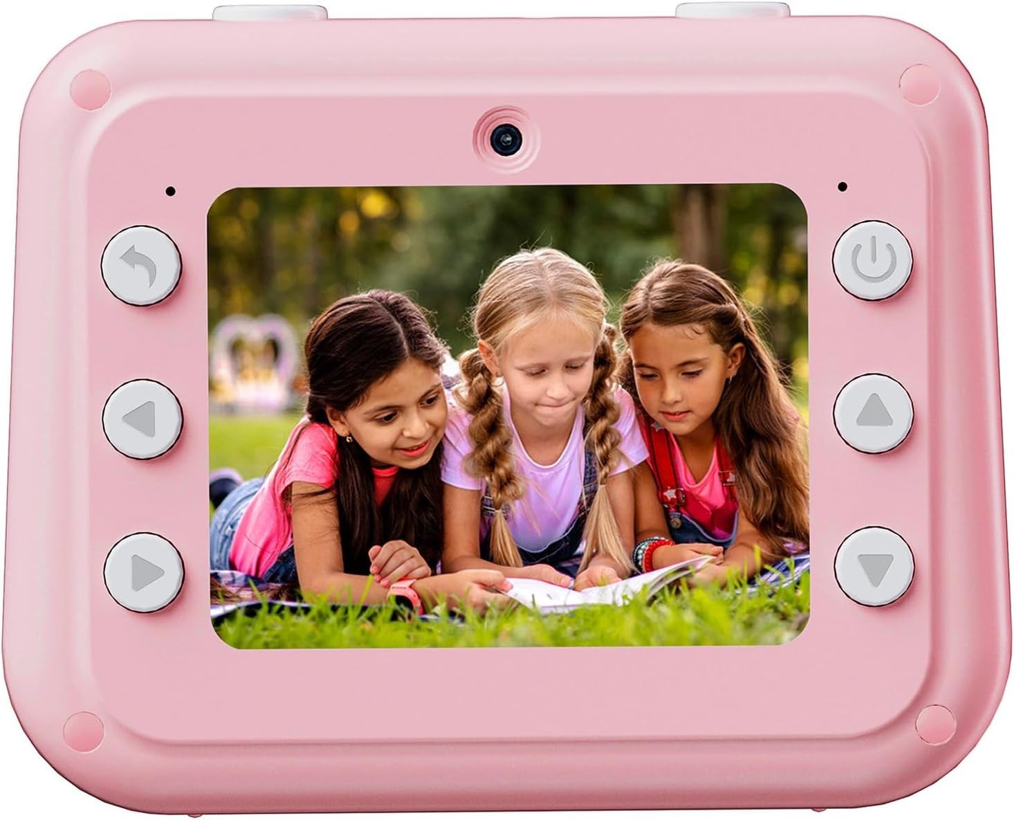 Kids Instant Print Sticker Camera Dual Lens 120 Stickers SD Card