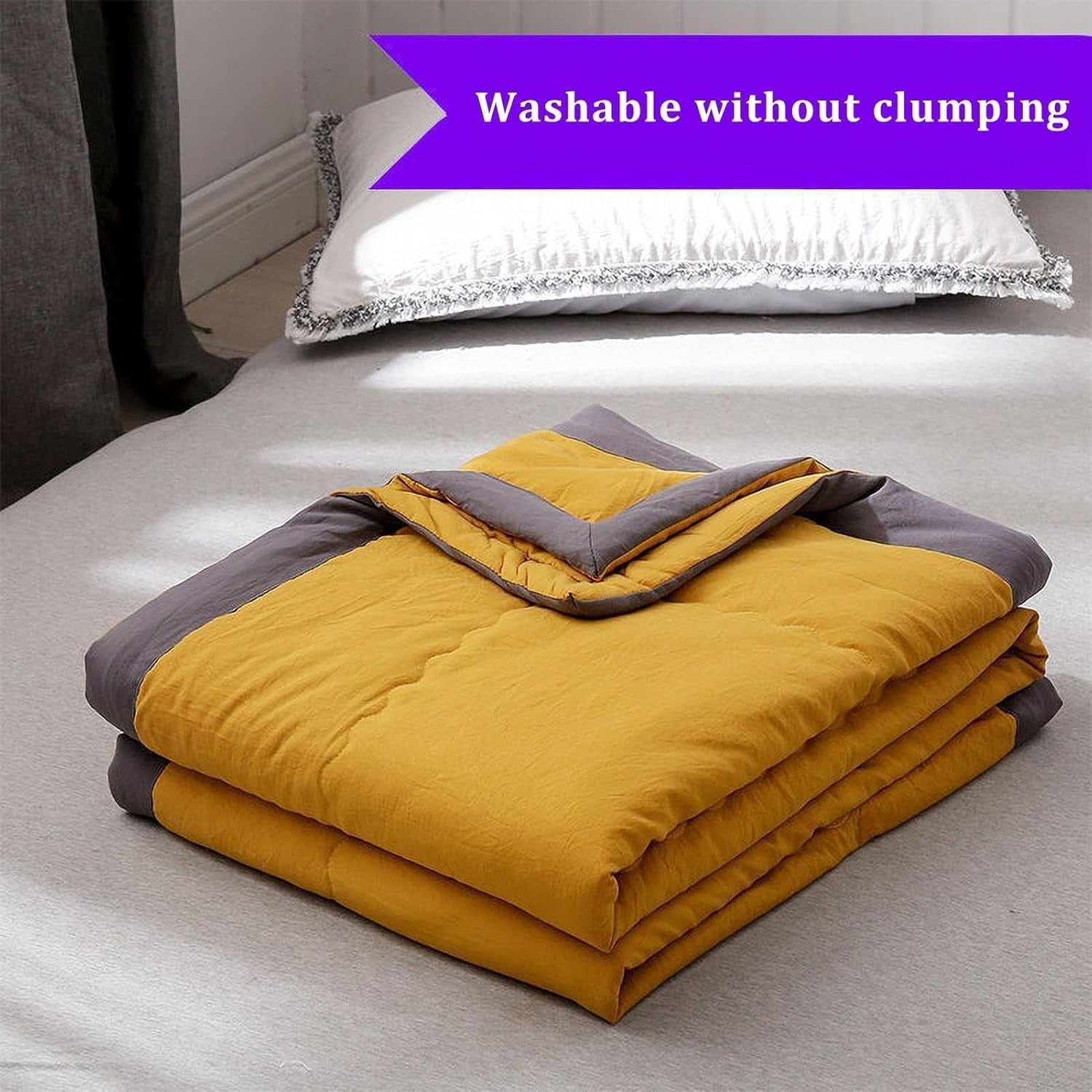 Yellow Cooling Blanket Summer Breathable Lightweight Throw 5.57x6.56ft