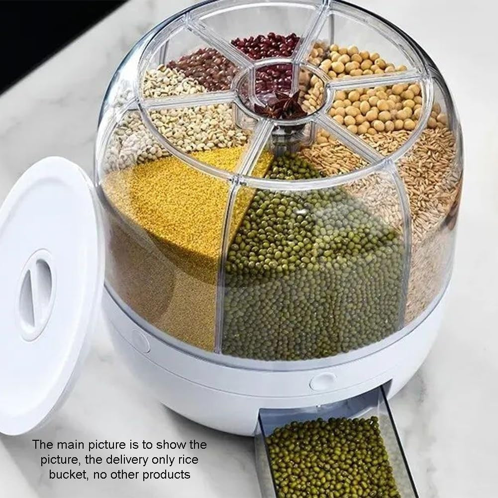 360° Rotating Grain Dispenser Airtight Rice Storage