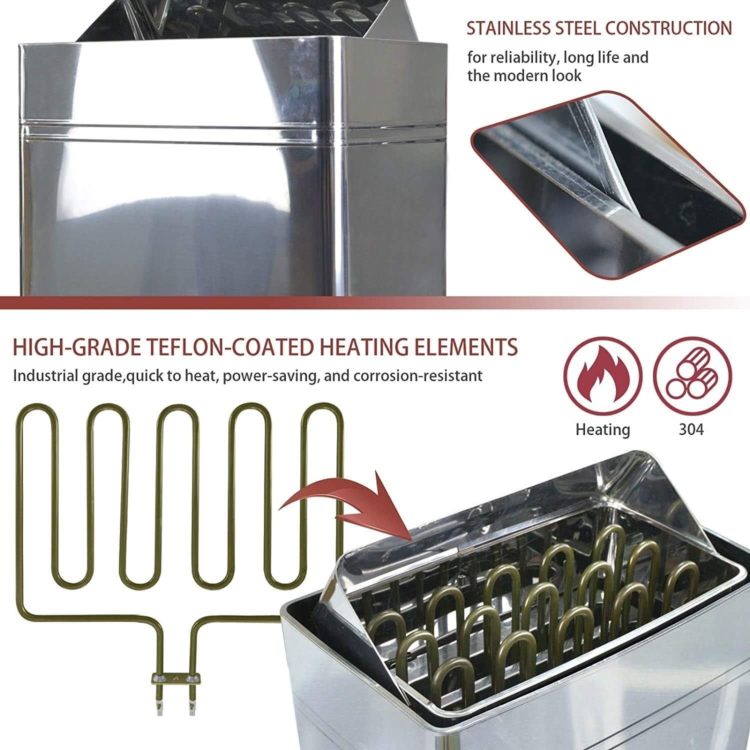 9KW Electric Sauna Heater Indoor Spa Stove Dry Steam Bath Wall Mount 220-240V