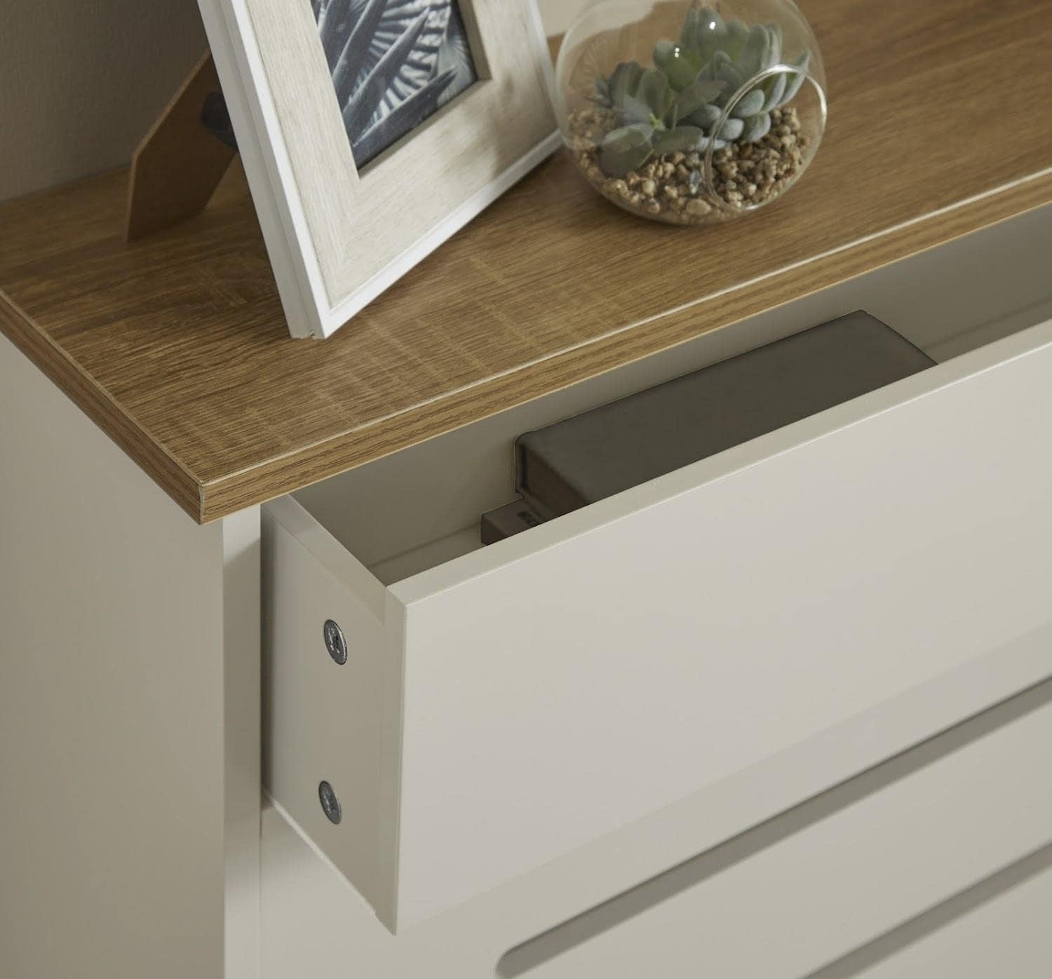 Cream Radiator Cover Cabinet with Drawer Modern MDF Storage Unit