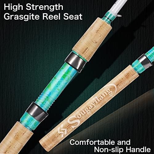2 Pack Spinning Fishing Rod & Reel Combo 5'6" Carbon