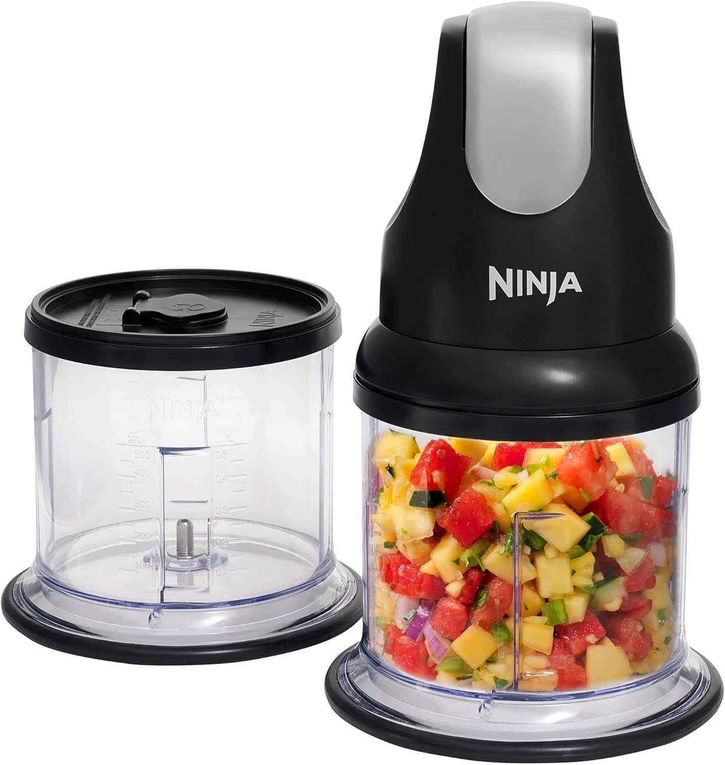 200W Compact Food Chopper with 2 Stackable Containers | Easy Prep & Store