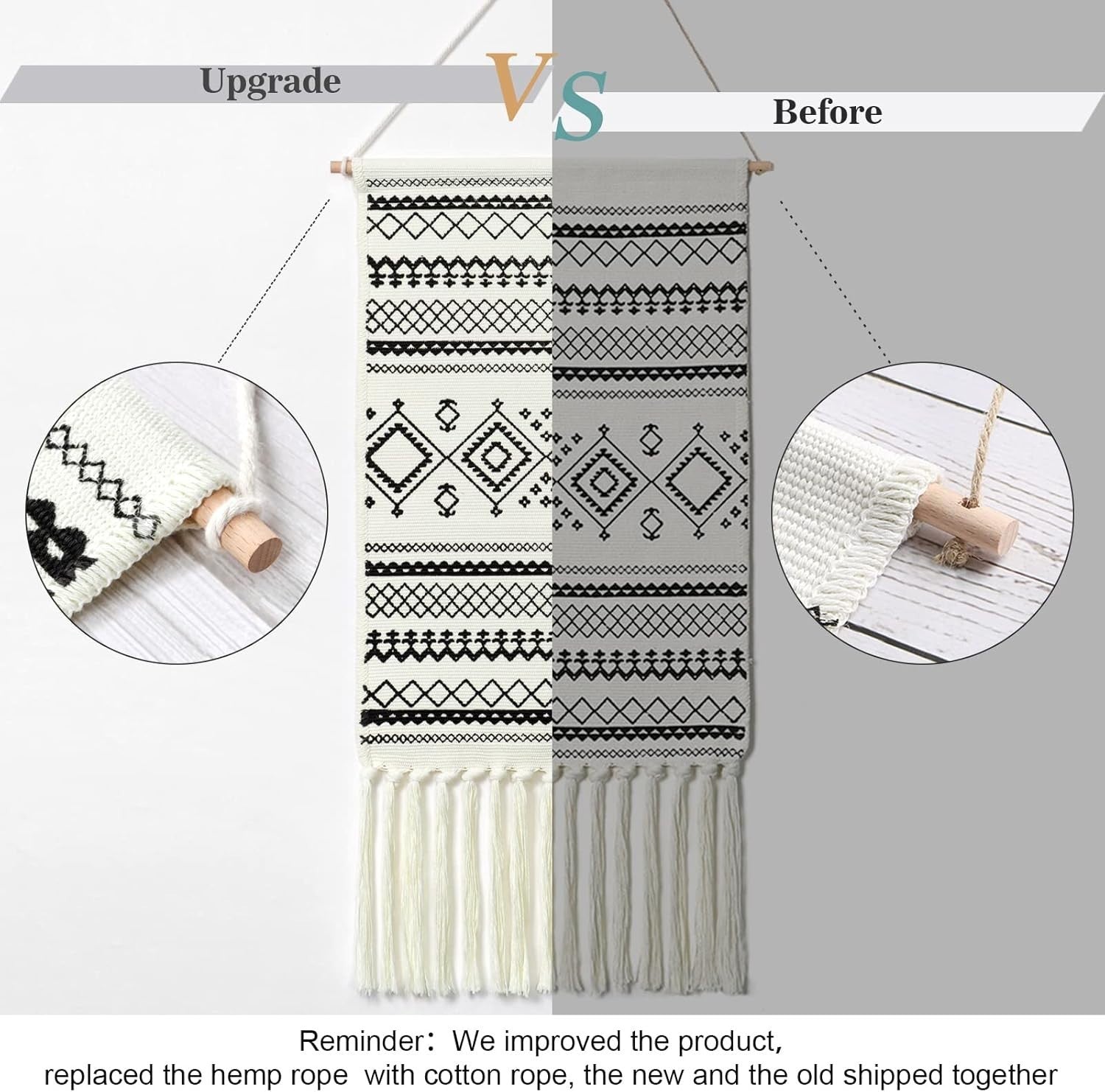 Boho Macrame Wall Hanging Geometric Woven Tapestry Decor