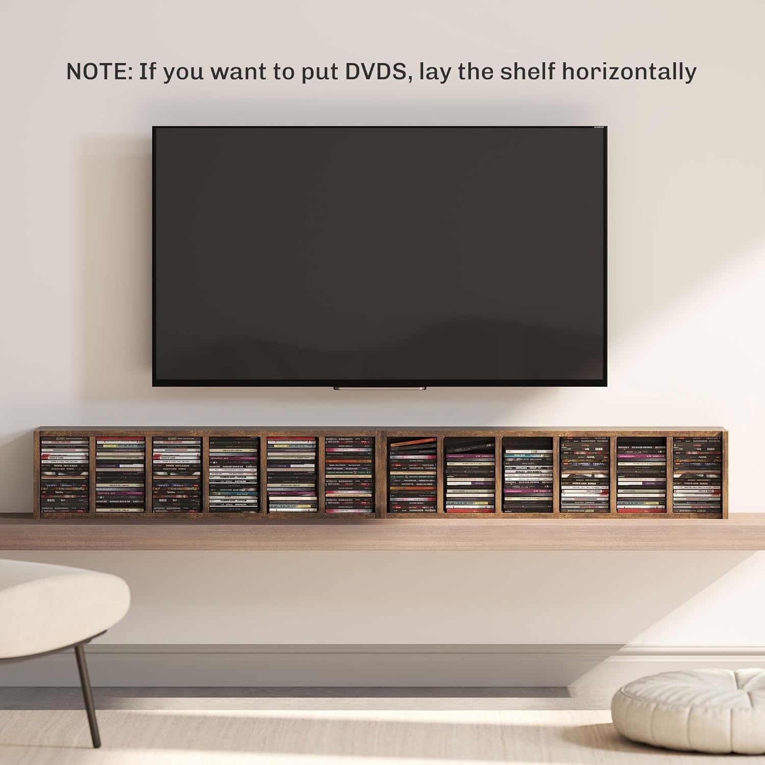 Set of 2 Rustic Brown Media Storage Towers – Adjustable CD DVD Blu-Ray Racks