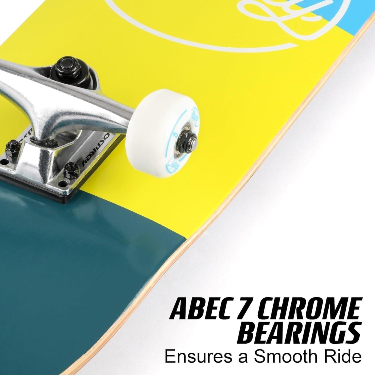 31" Beginner Trick Skateboard Double Kick Maple Deck ABEC-7 Kids Adults 50mm