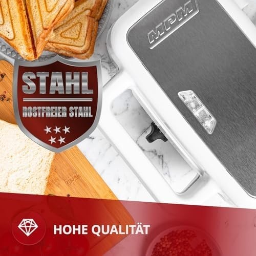 3-in-1 Sandwich, Waffle & Grill Machine Interchangeable Plates 1200W