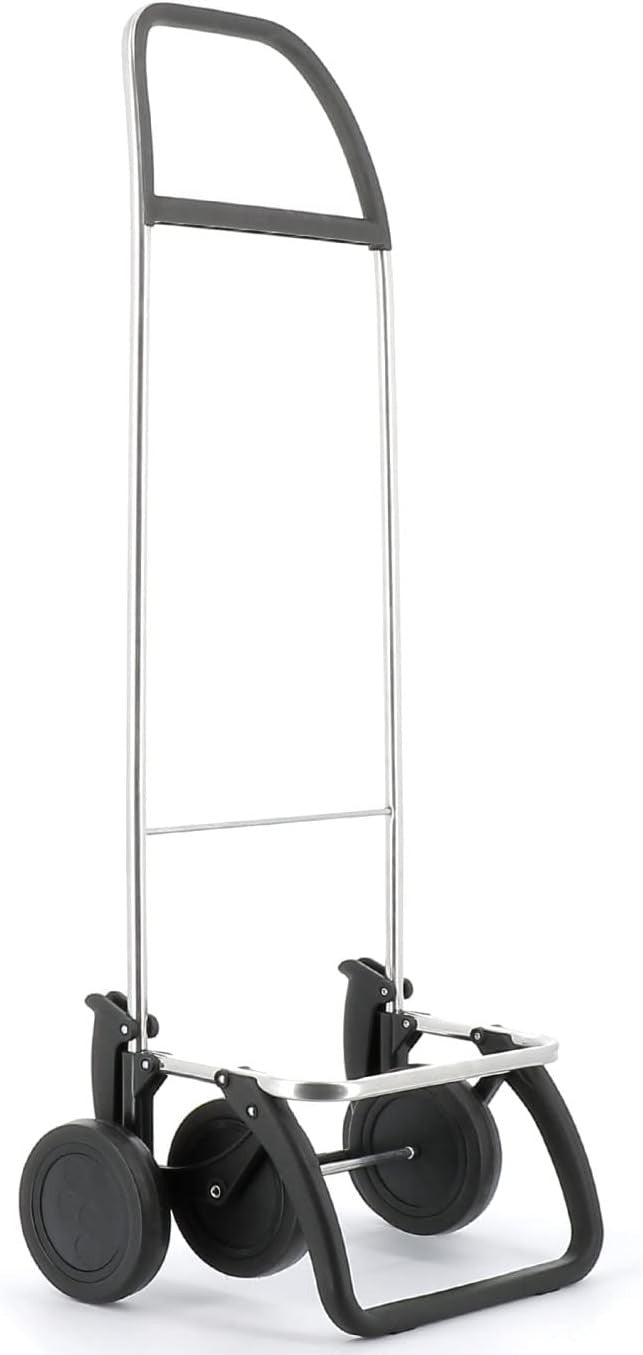 4 Wheel Folding Shopping Trolley Aluminium Lightweight Large Bag Black