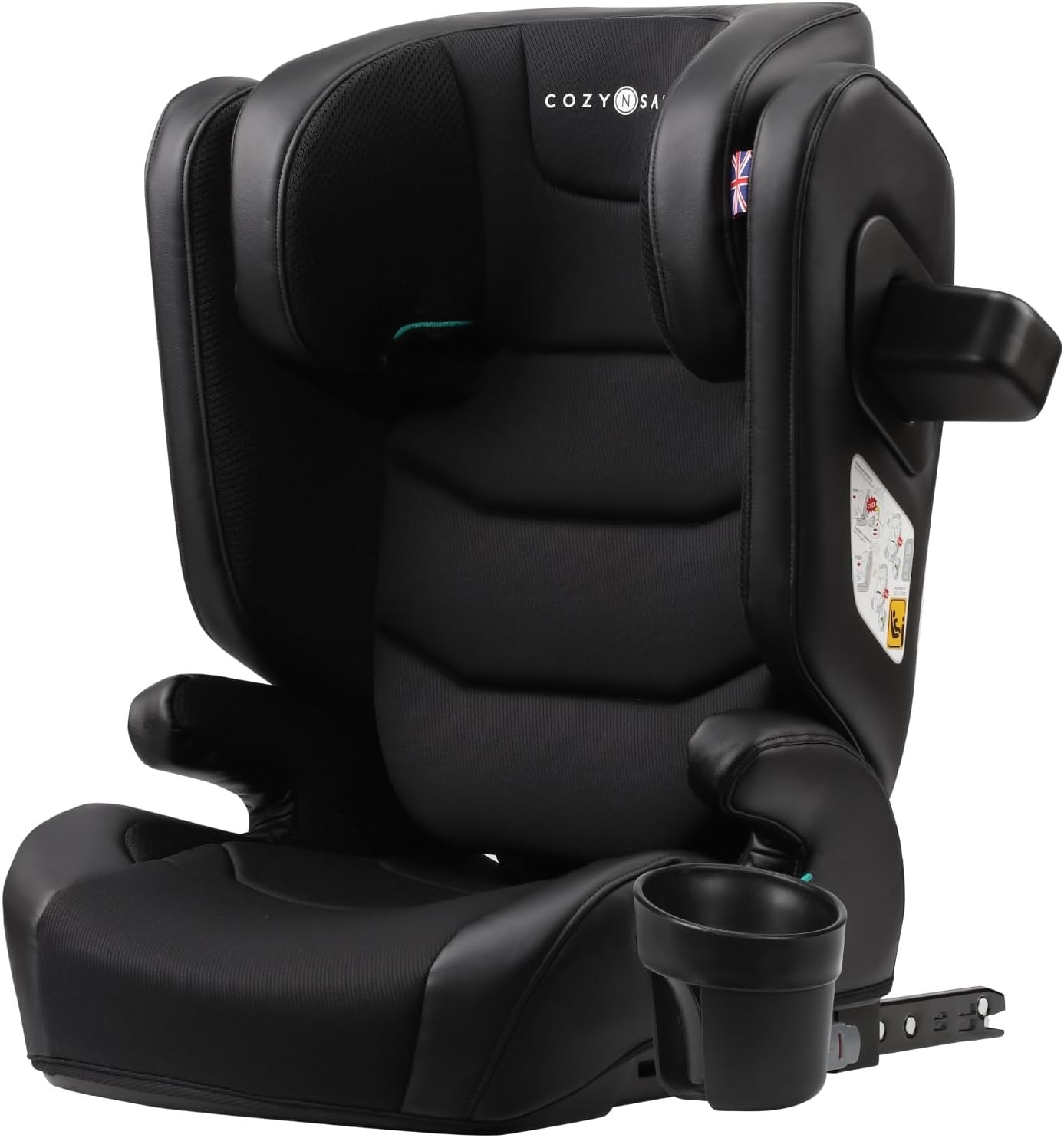 ISOFIX High Back Booster Car Seat i-Size 100–150cm Cupholder