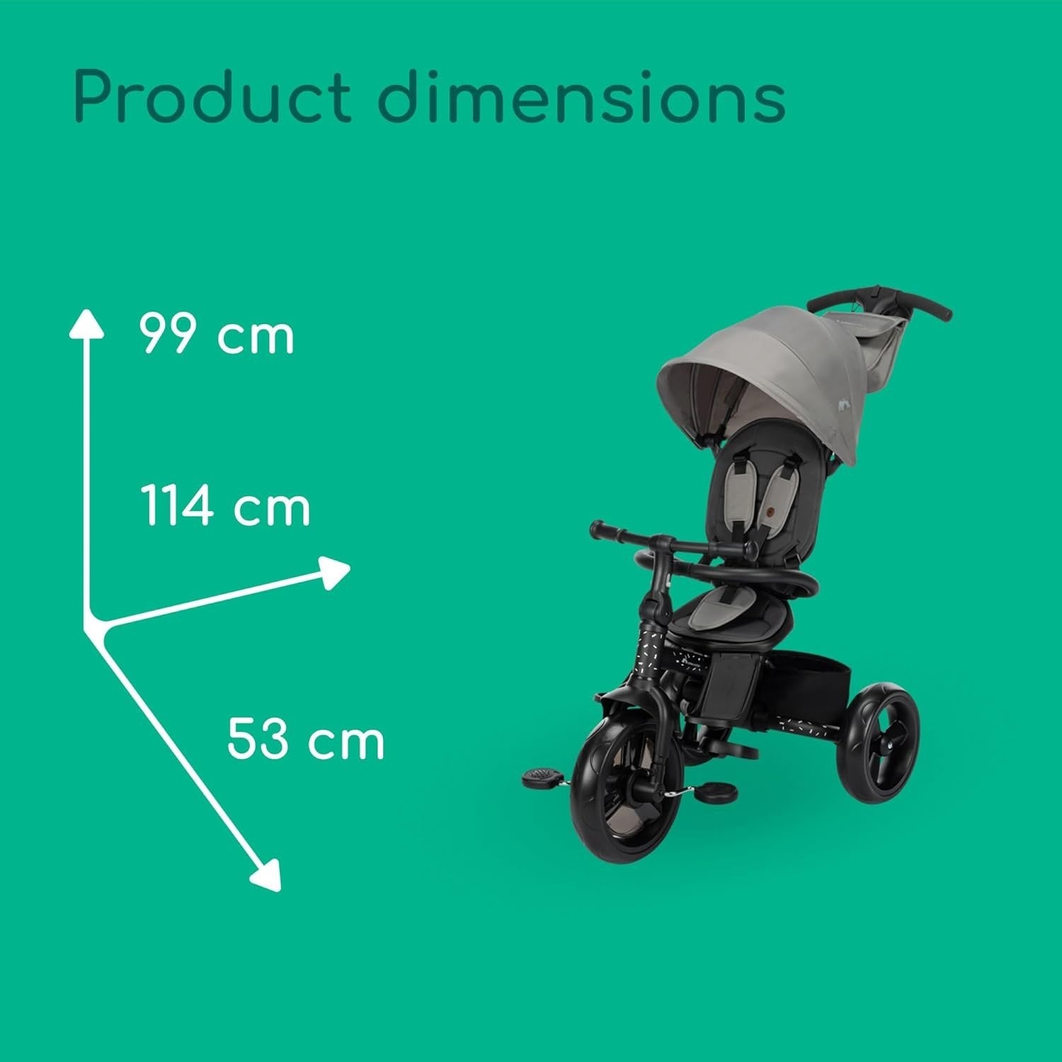 Foldable Baby Trike with Parent Handle Canopy 10M-4Y Toddler Bike