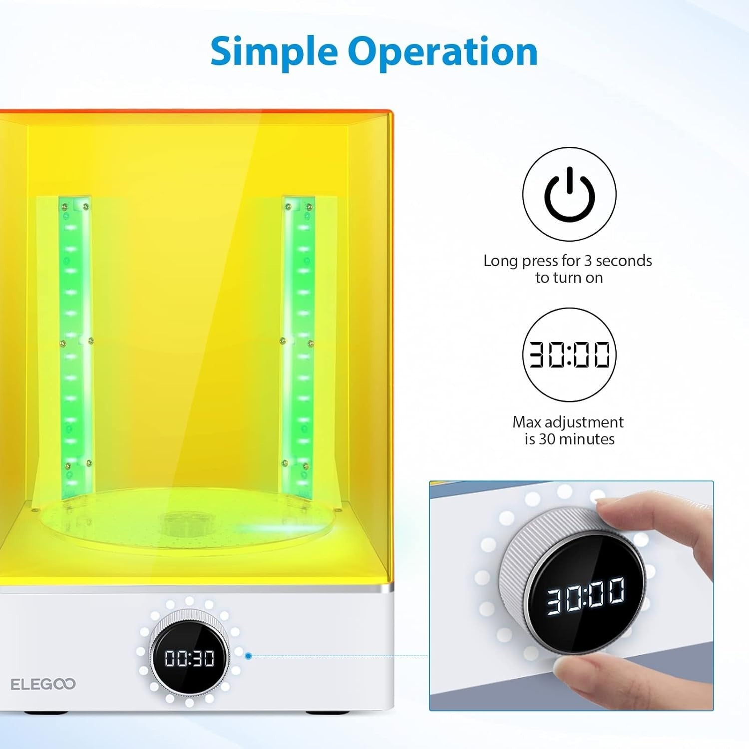 Large Resin Wash Cure Station Bundle 360 UV Bottom Light LCD SLA DLP