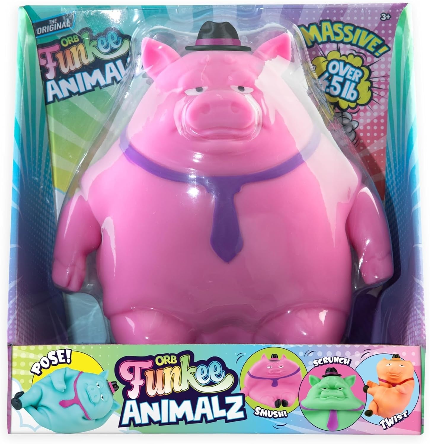 Jumbo Stretchy Pig Squishy Stress Relief Sensory Fidget Toy Pink