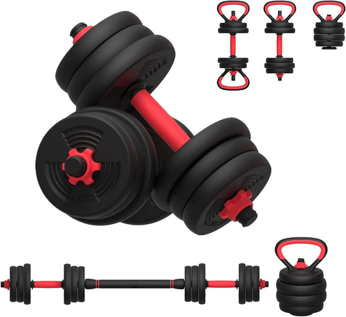 Adjustable 6 in 1 Dumbbell Barbell Kettlebell Set 30–40KG Home Gym