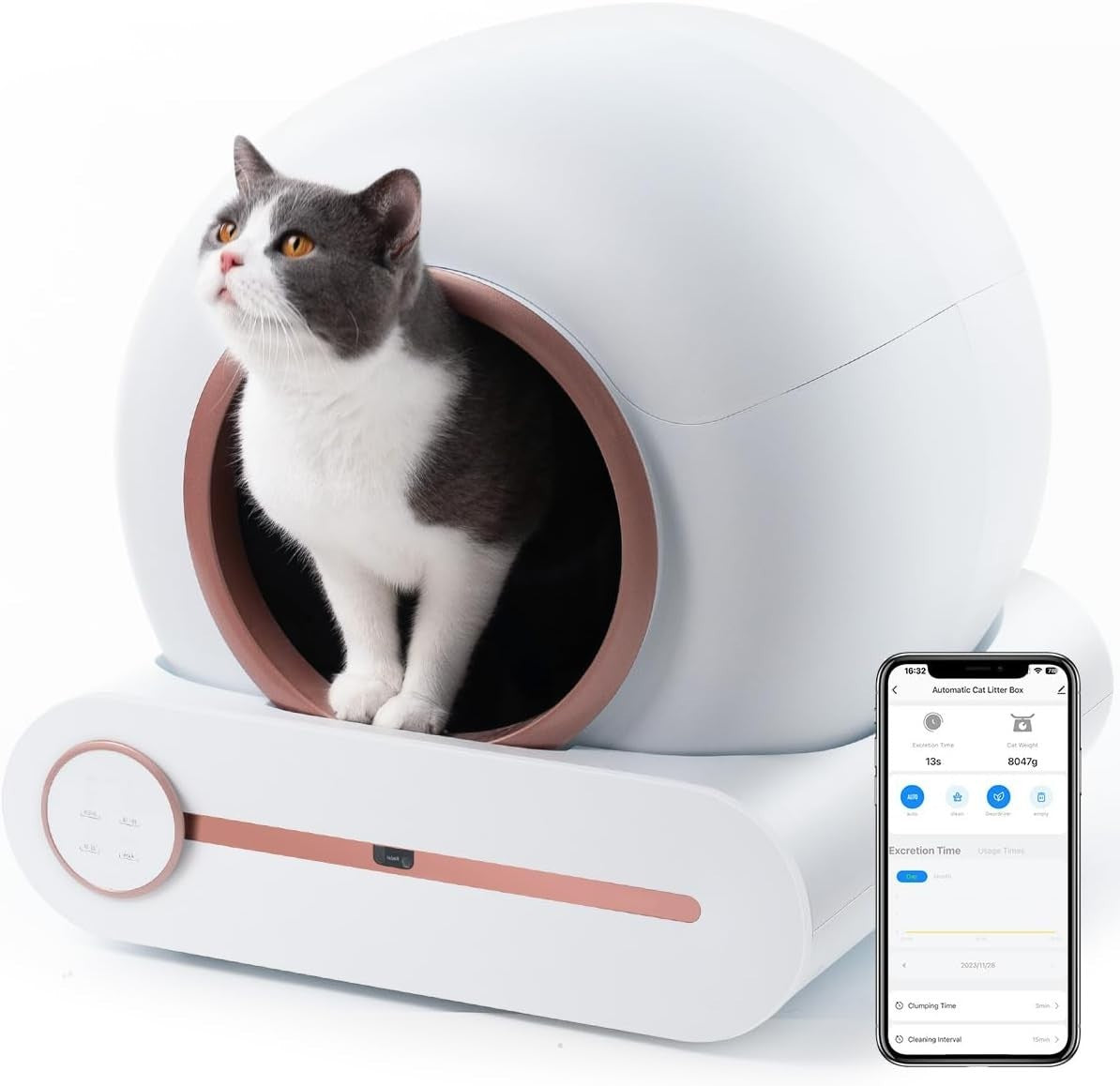 Self Cleaning Cat Litter Box 65L APP Control Smart Auto Multi Cat