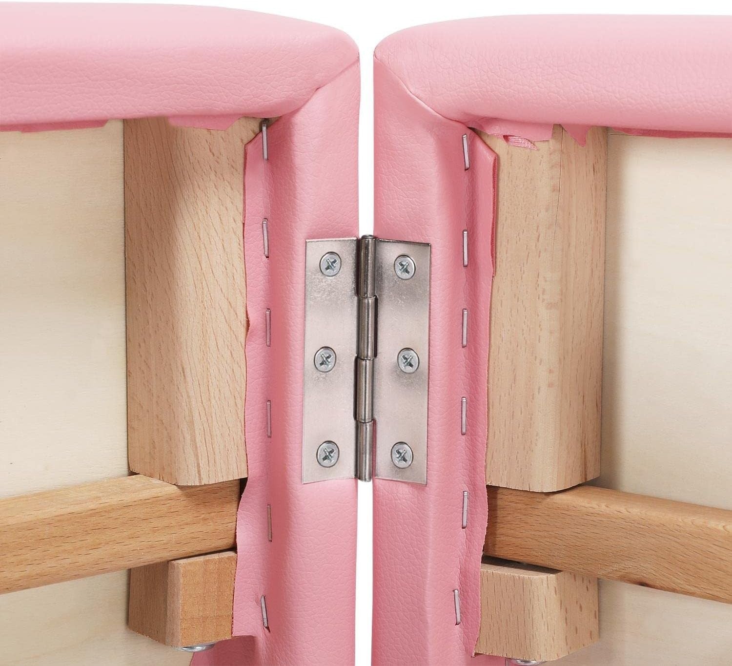Portable Massage Bed 2 Section Folding Beauty Spa Therapy Couch 60cm Pink