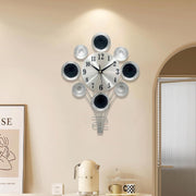 32cm Silver 3D Balloon Wall Clock Modern Silent Non-Ticking Quartz Art Décor