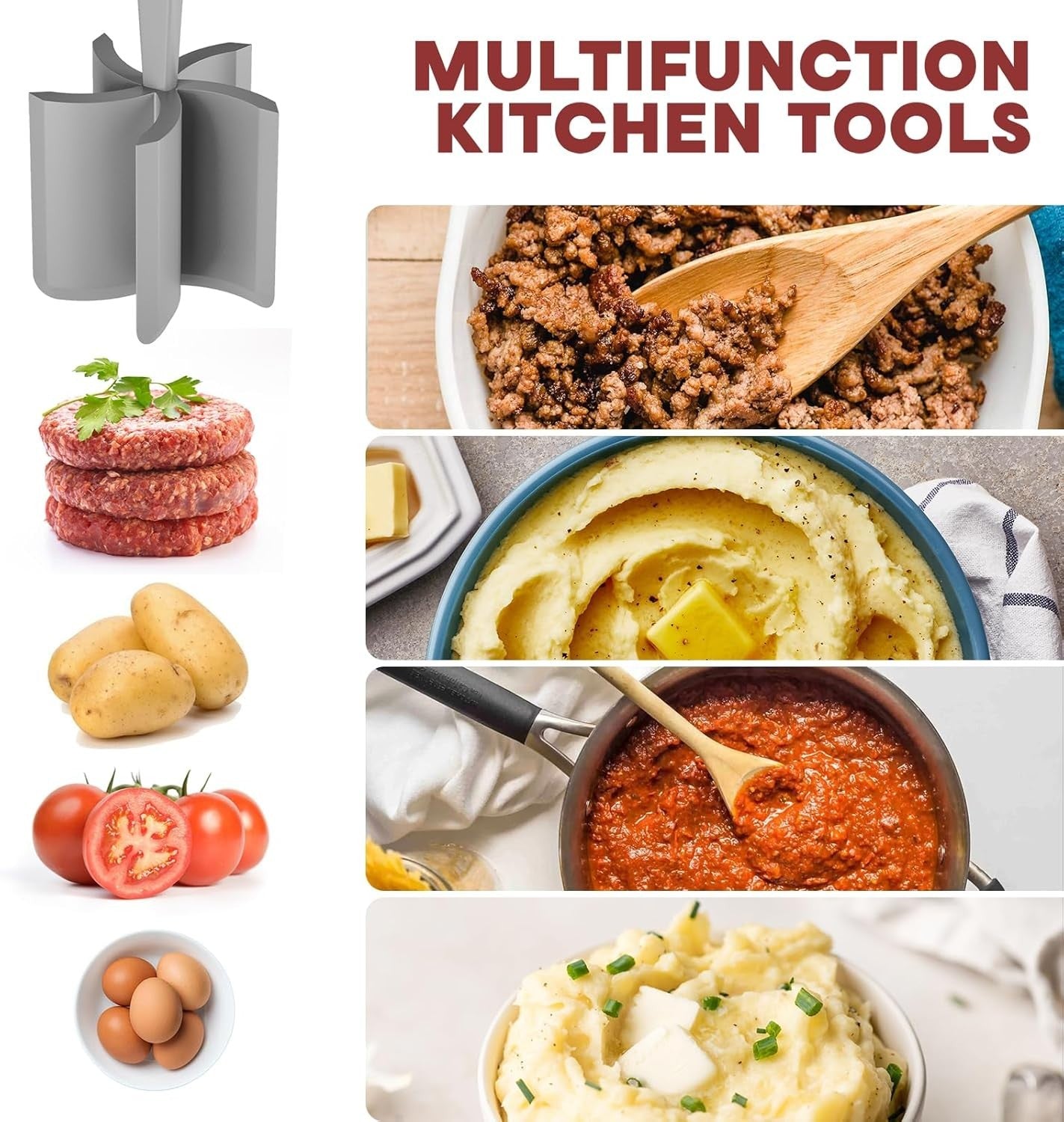 Hamburger Meat Chopper Ground Beef Masher Nylon Kitchen Tool