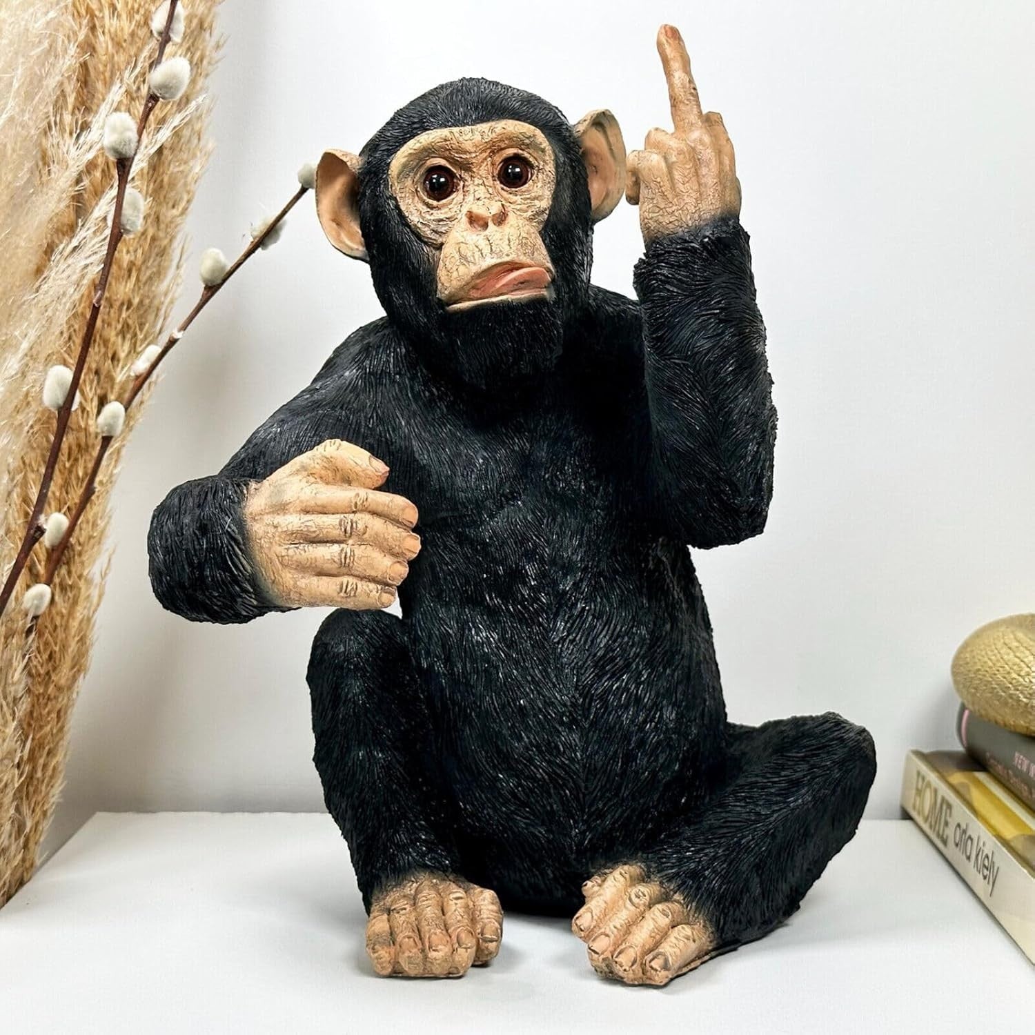Black Monkey Wine Bottle Holder Resin Ornament Funny Bar Display Gift 42cm