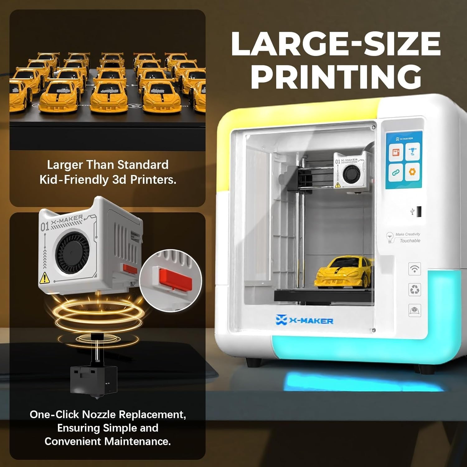 Kids Friendly 3D Printer WiFi Silent Enclosed App Design School Home
