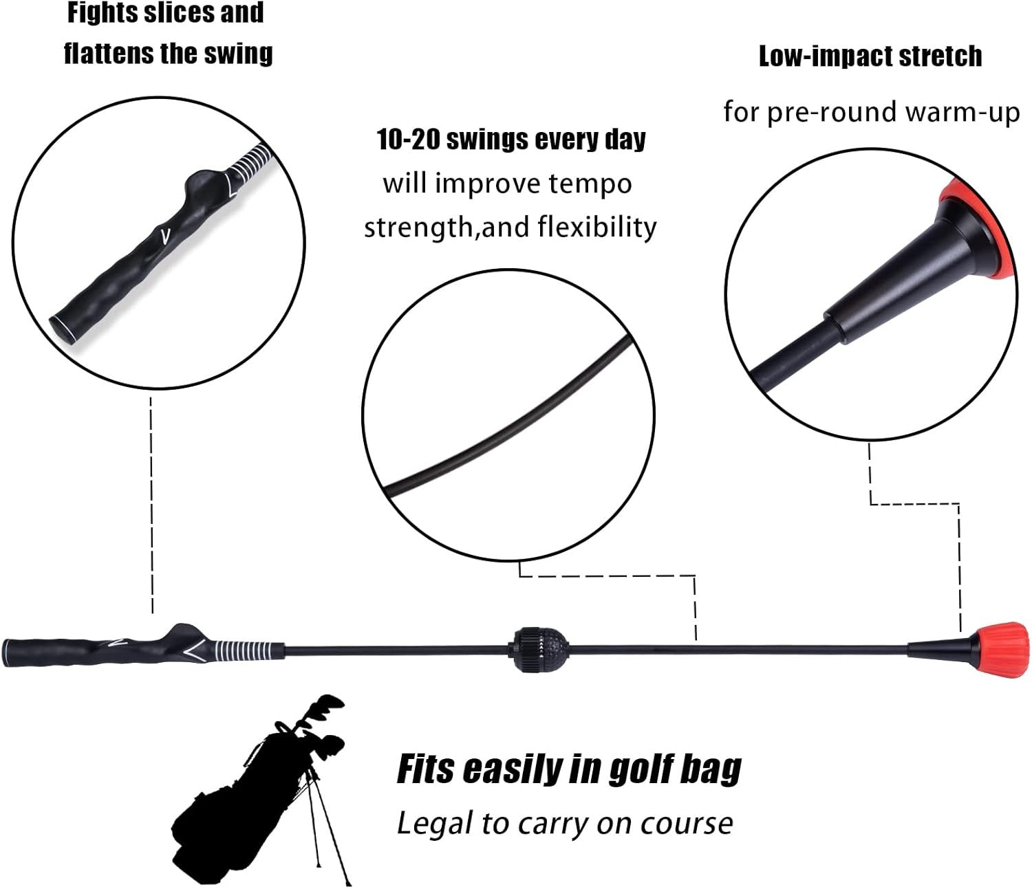 Golf Swing Trainer Warm Up Stick Tempo Flexibility Aid