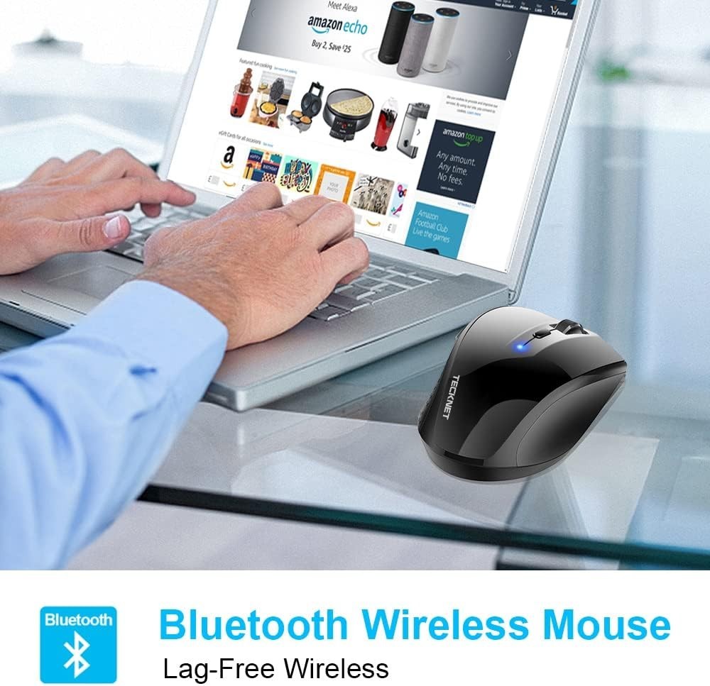 Wireless Bluetooth Mouse 4800 DPI Ergonomic Silent Cordless Laptop PC