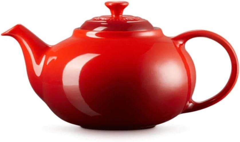 Stoneware Teapot 1.3L Cerise Red Tea Pot Classic Design 3-4 Cups