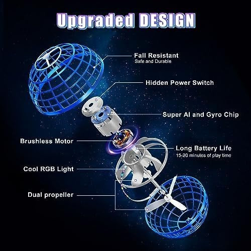 Flying Orb Ball Toy 2025 RGB Hover Spinner UFO Boomerang Drone Gift for Kids