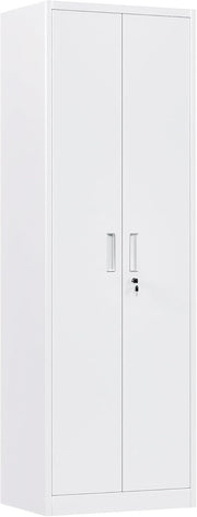 Metal Storage Cabinet with Lockable Doors, 180x60x40cm, Adjustable Shelves