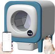 Self Cleaning Cat Litter Box APP Video Monitor 72L Smart Auto Blue