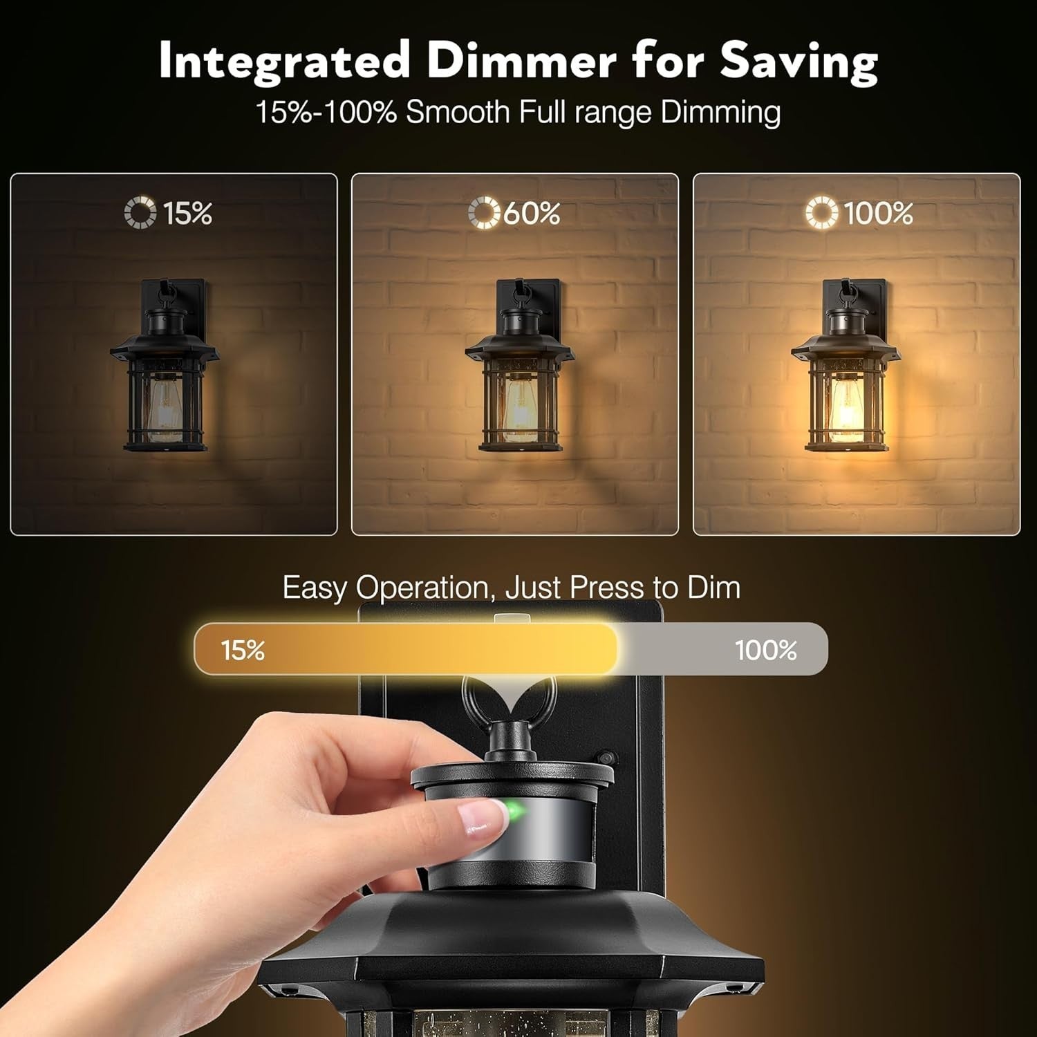Modern Outdoor Wall Light with Motion Sensor, Waterproof Porch Lamp, Black