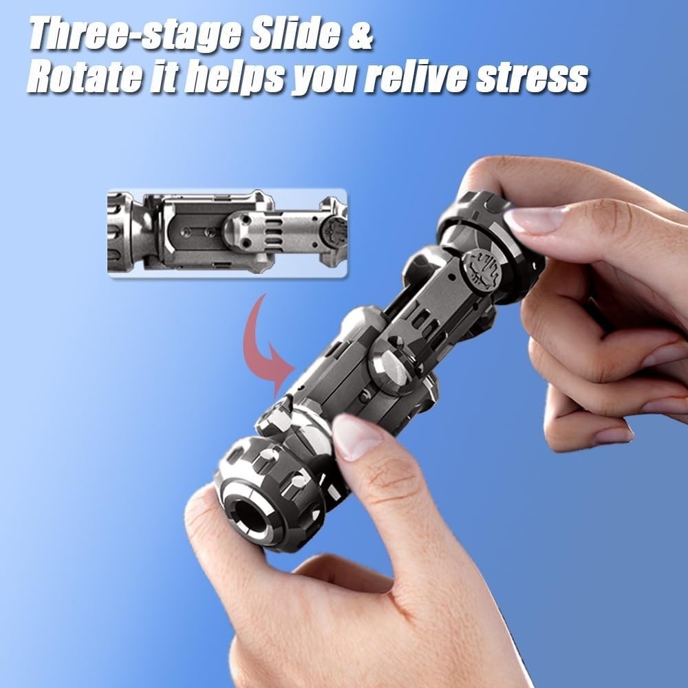 Black Metal Fidget Gun Spinner Foldable Stress Relief Desk Toy