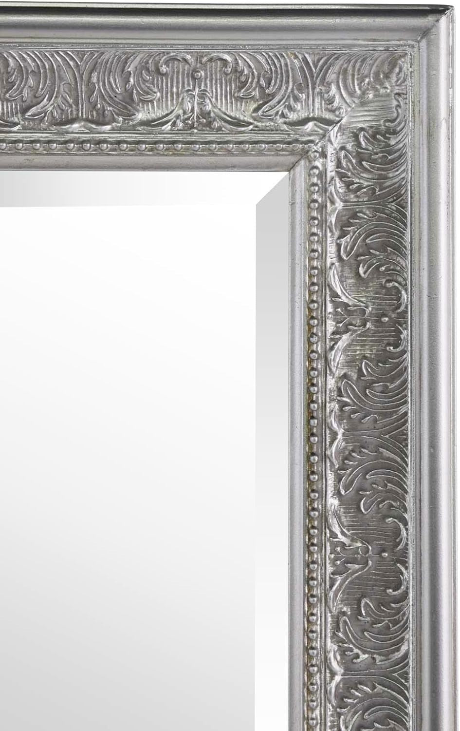 Large Antique Silver Full Length Wall Mirror 160x73cm Bevelled Glass