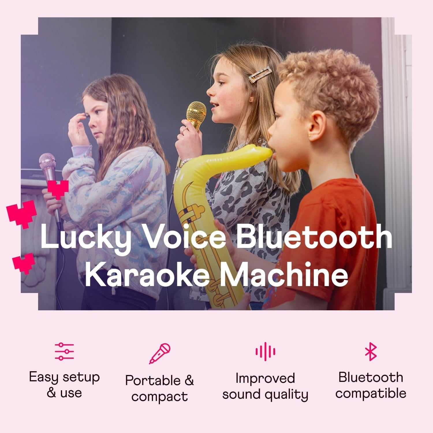 Lucky Voice Karaoke Machine Bluetooth 10,000 Songs Adults Kids Blue