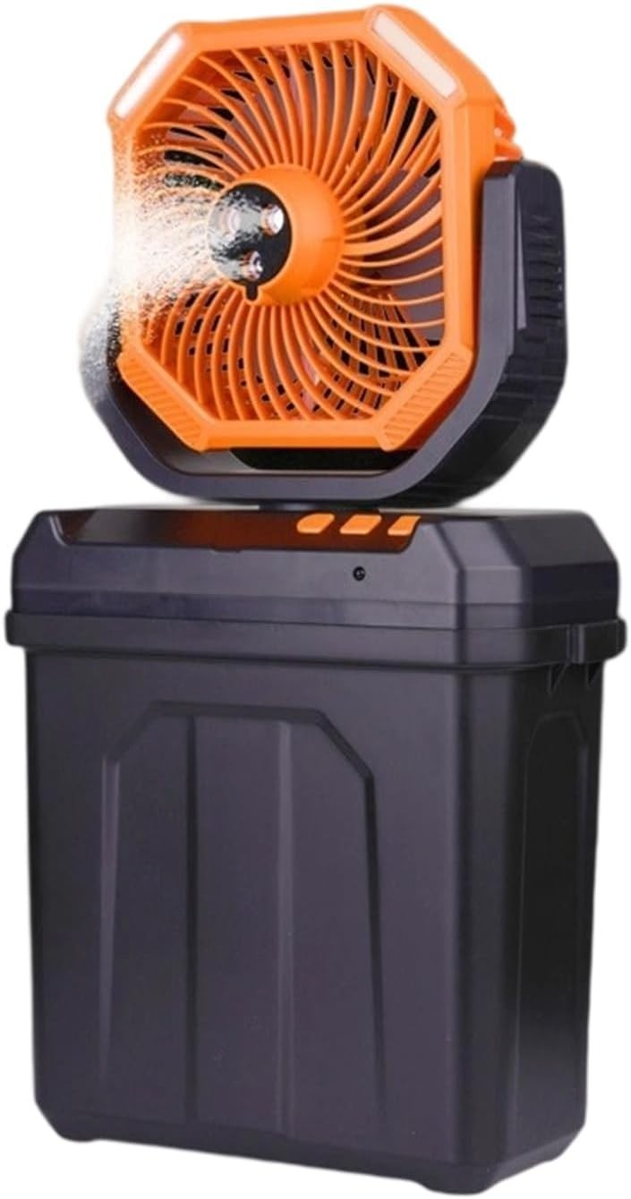 Portable 30000mAh Misting Fan – 6L Bucket LED Cooling w/ Rechargeable Battery