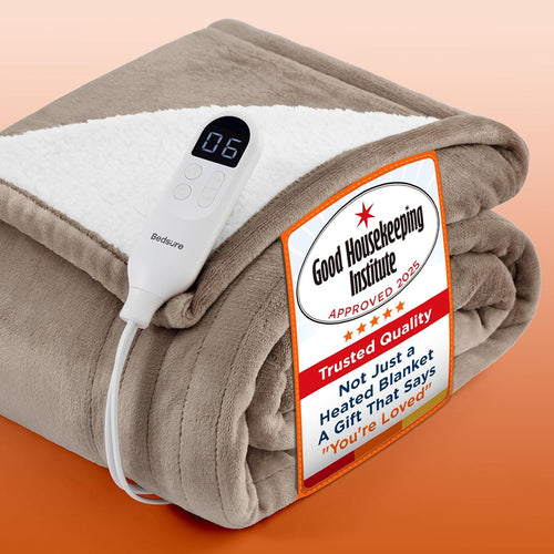 Electric Heated Throw Blanket Soft Flannel 6 Heat Timer Overheat Protection