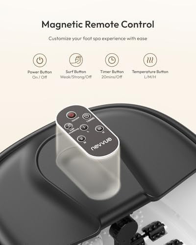 Collapsible Heated Foot Spa Massager Bath Remote Timer Rollers
