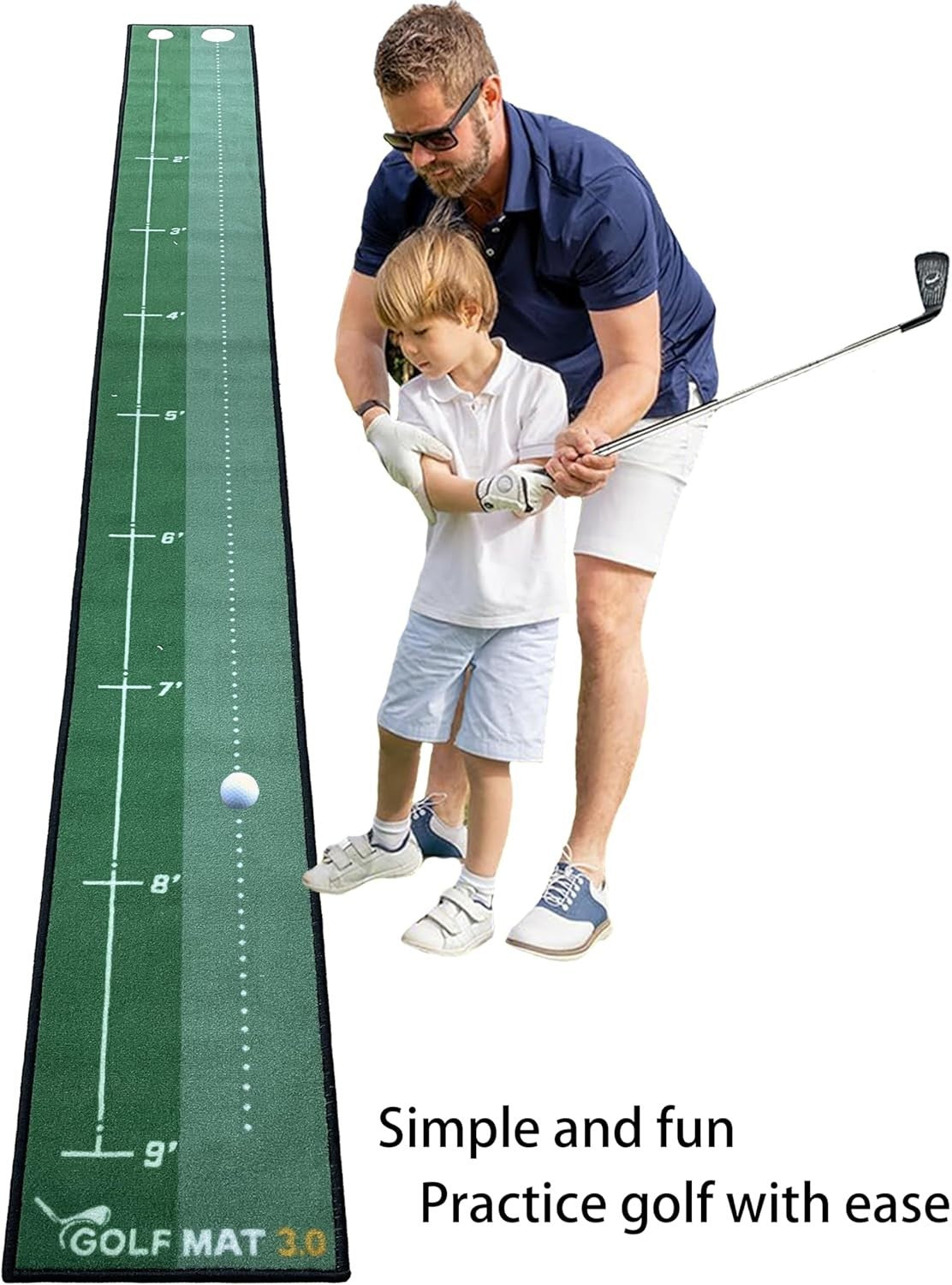 Golf Putting Practice Mat Indoor Outdoor Long Training Green Distance Control
