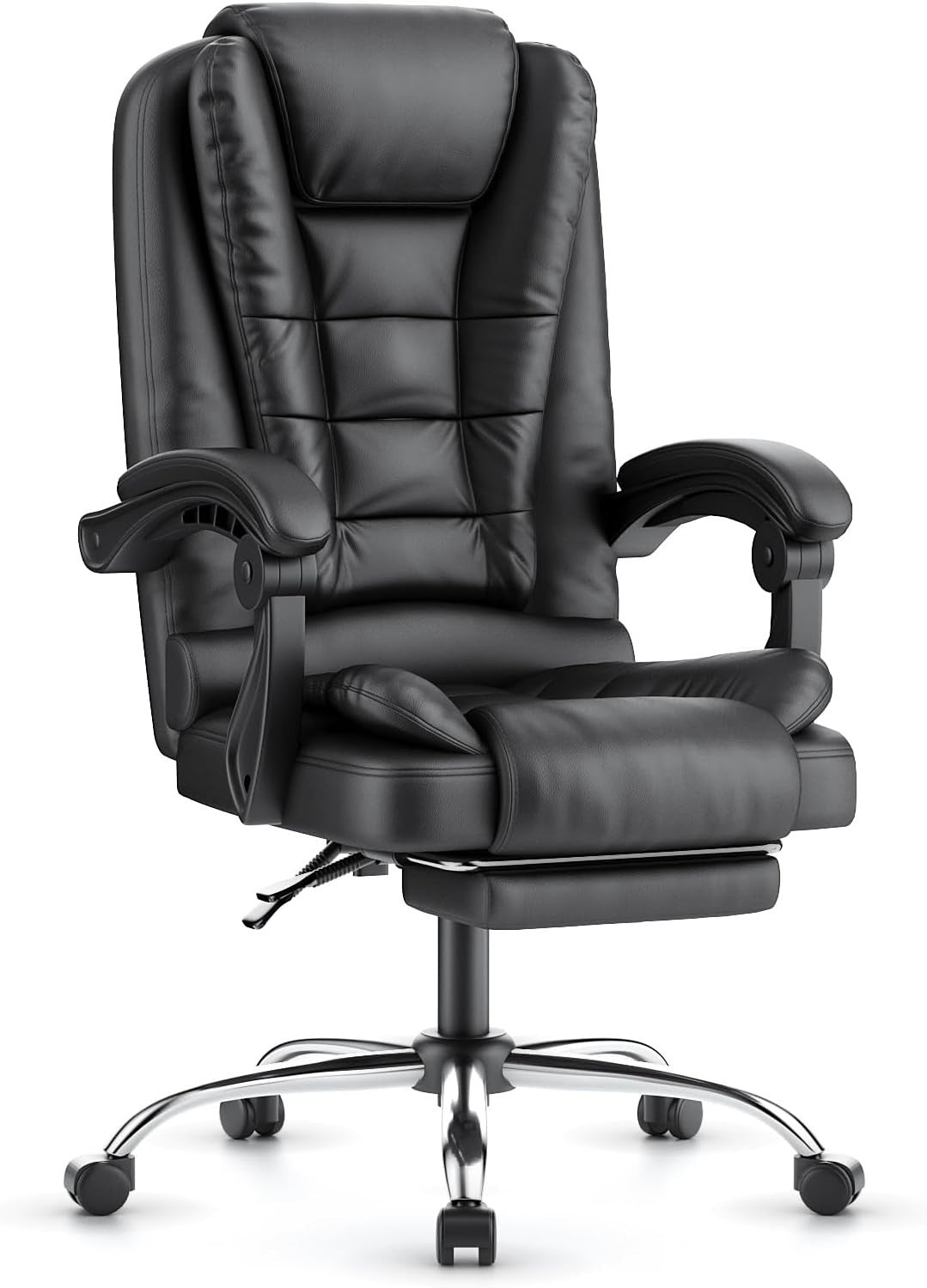 Ergonomic High Back Office Chair Faux Leather Reclining Desk Seat Armrest 360 Sw