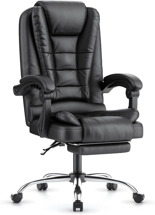 Ergonomic High Back Office Chair Faux Leather Reclining Desk Seat Armrest 360 Sw