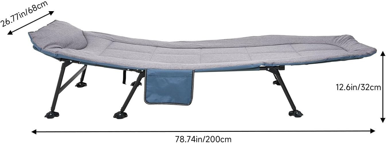 Adjustable Outdoor Sun Lounger with Headrest Pillow & Side Pocket Grey