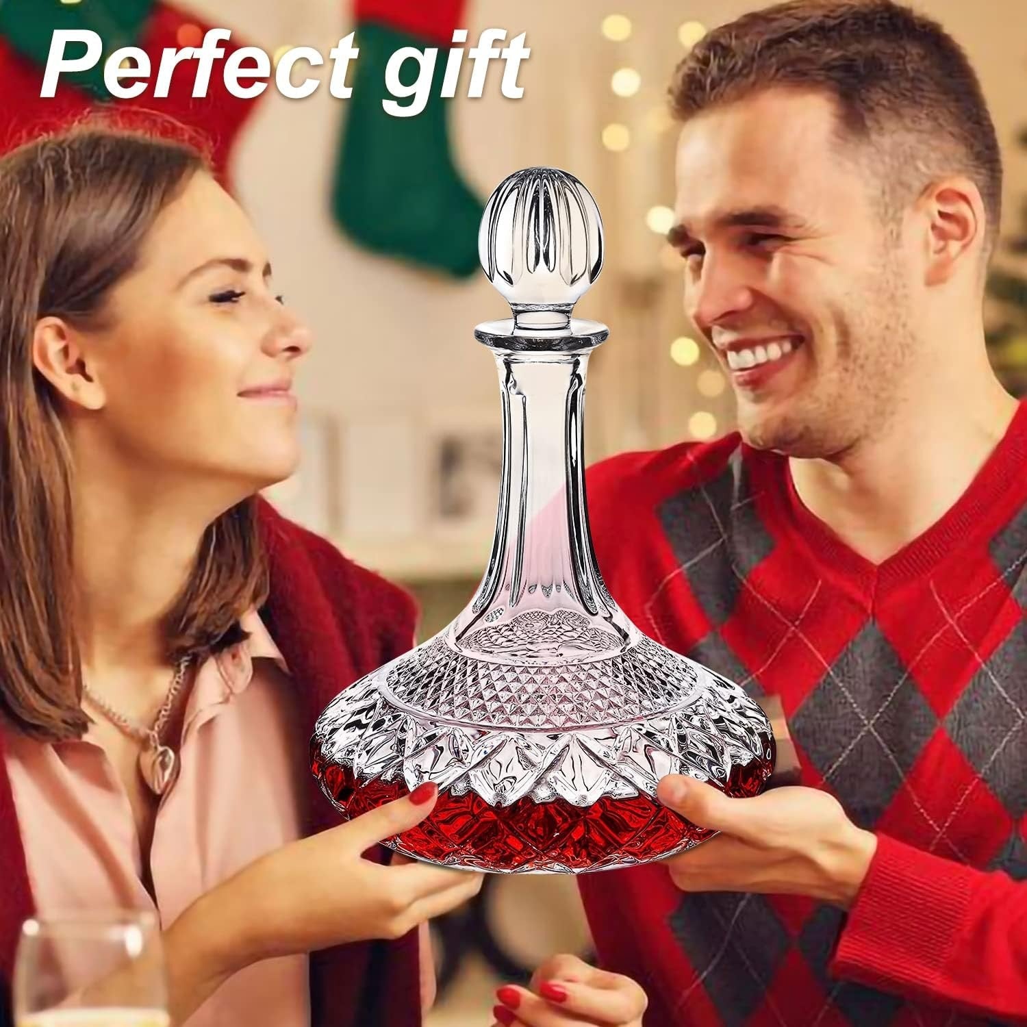 Crystal Wine Decanter 1.5L with Stopper & Luxury Gift Box – Elegant Carafe