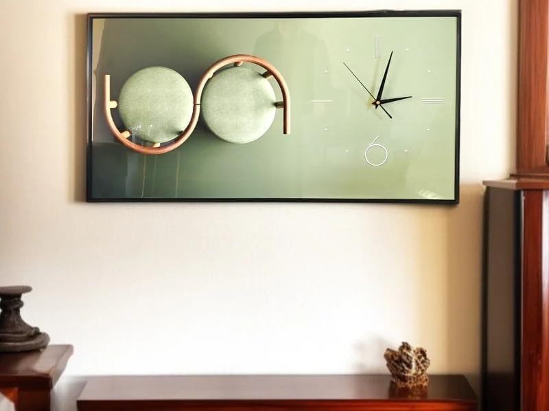 Modern Mint Rectangle Wall Clock 60x120cm Silent Quartz Home Decor