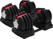 18KG Adjustable Dumbbell Pair Smart Dial Weights Space Saving Home Gym