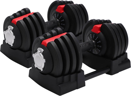 18KG Adjustable Dumbbell Pair Smart Dial Weights Space Saving Home Gym