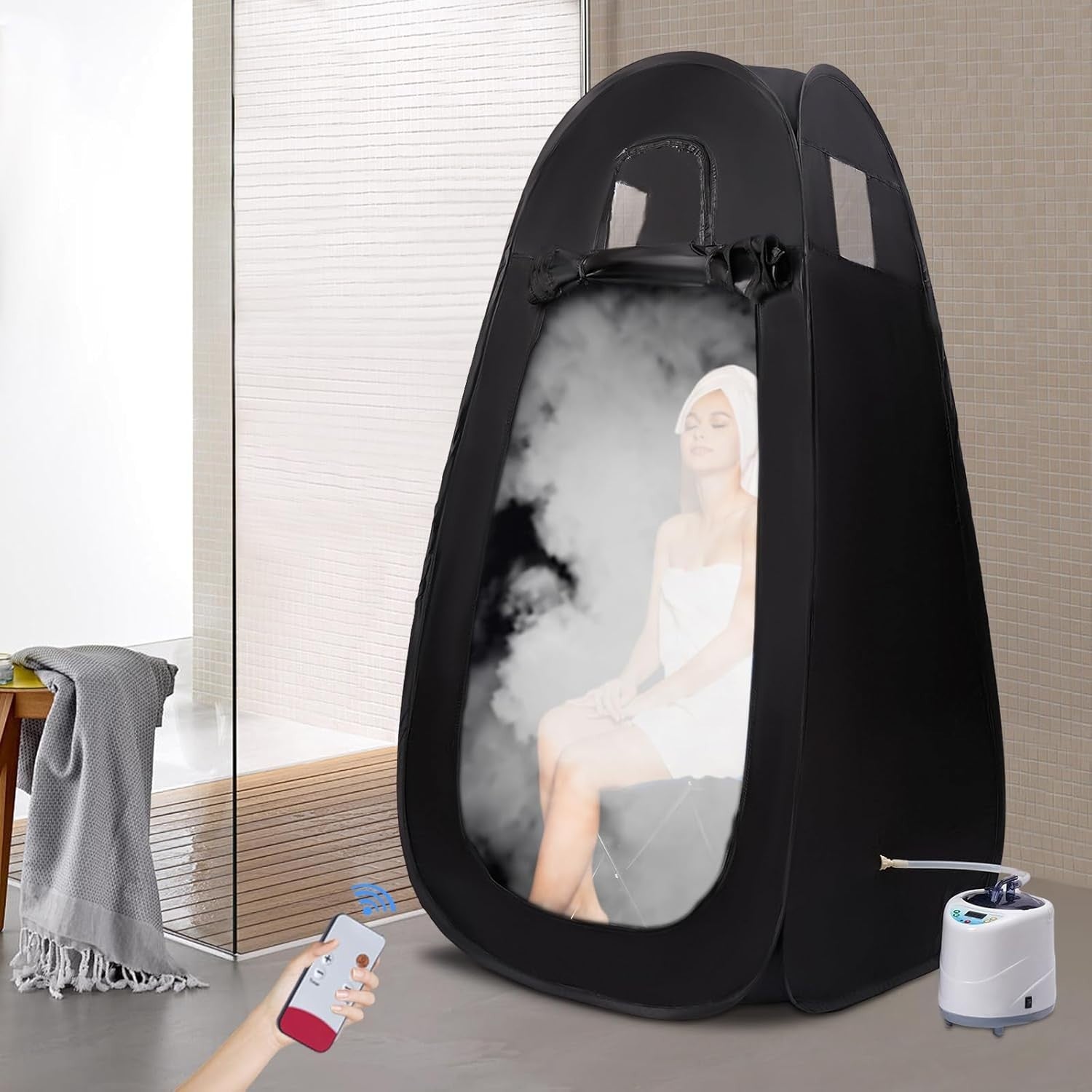 Full Size Portable Steam Sauna Tent Home Spa 2L Fast Heat 99-Min Timer Chair