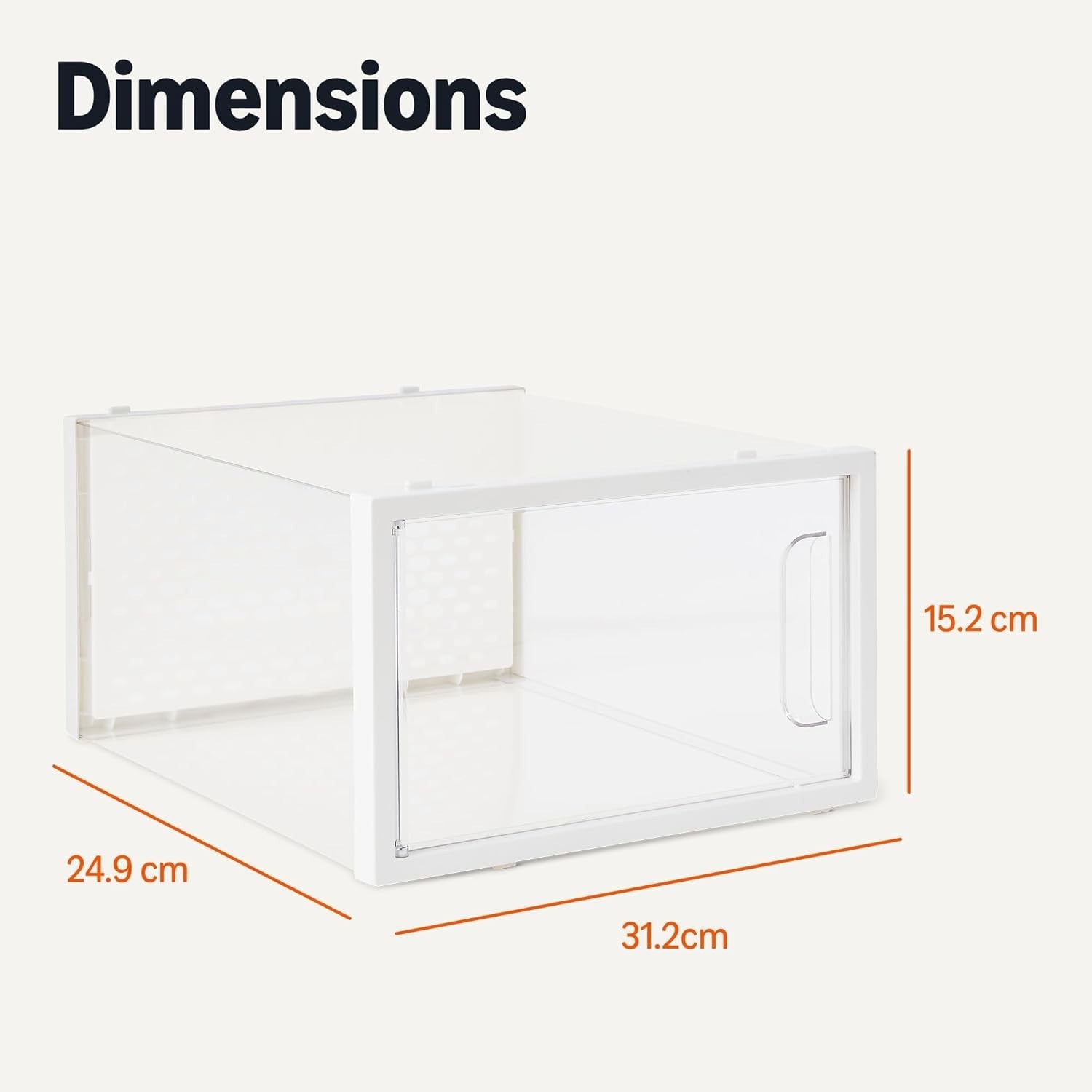 Pack of 12 Clear Stackable Foldable Shoe Storage Boxes Medium 31x25x16 cm