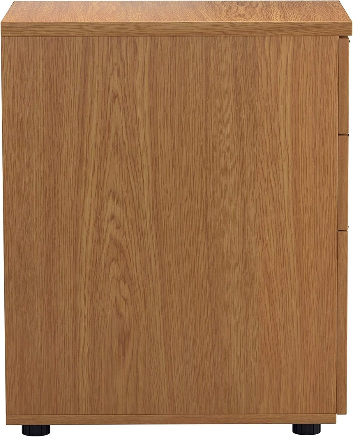 Oak 3 Drawer Lockable Filing Cabinet 40x60x73cm Wood Pedestal